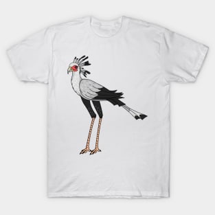 Secretary bird cartoon illustration T-Shirt